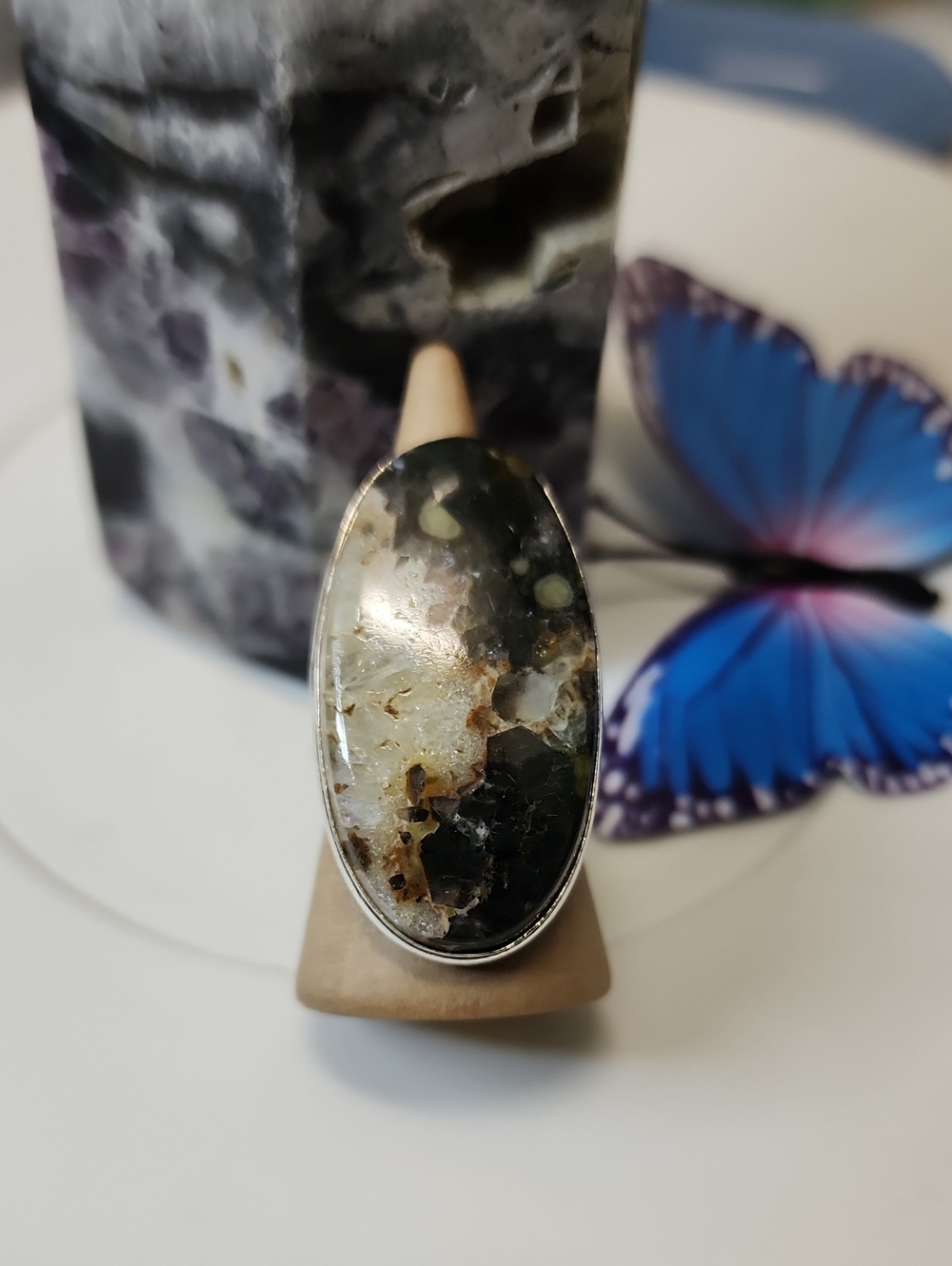 Handcrafted Green & Brown Ocean Jasper Statement Ring